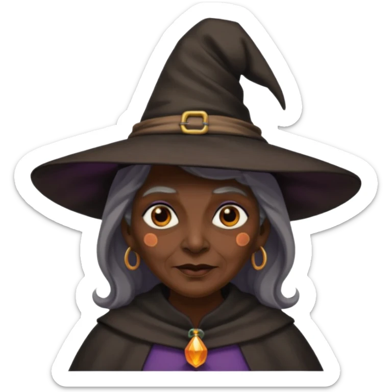 dark old witch with witch hat sticker