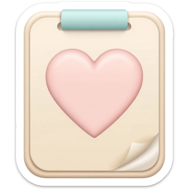Cream to do list with pastel beige heart in the centre  sticker