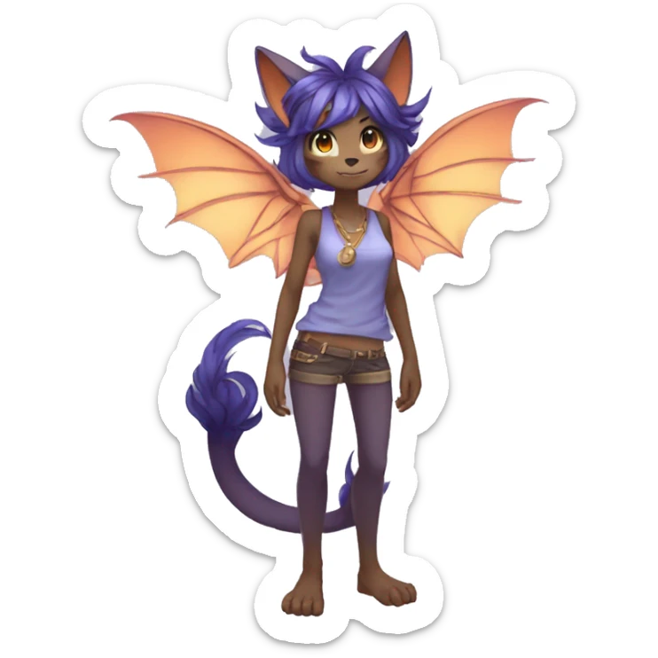 Anthro cool cute kawaii LiLaiRa-Modern-Vernid-Fakémon Full Body sticker