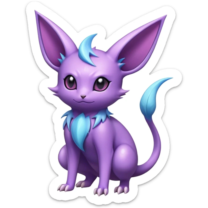 Cool Edgy Cute Shiny Ethereal Noibat-Espeon-Nidorino-hybrid  full body sticker