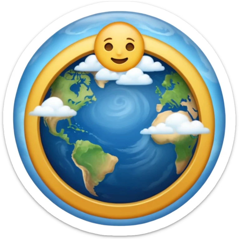 an emoji that circular like the emoji of earth but withh the representation of heaven/sky/aethenum sticker