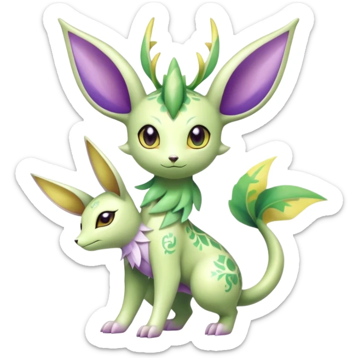 Shiny Exotic Cute Adorable Majestic Ethereal Sparkly Flygon-Espeon-Leafeon-Shaymin-Hybrid-Creature with pattern-markings sticker