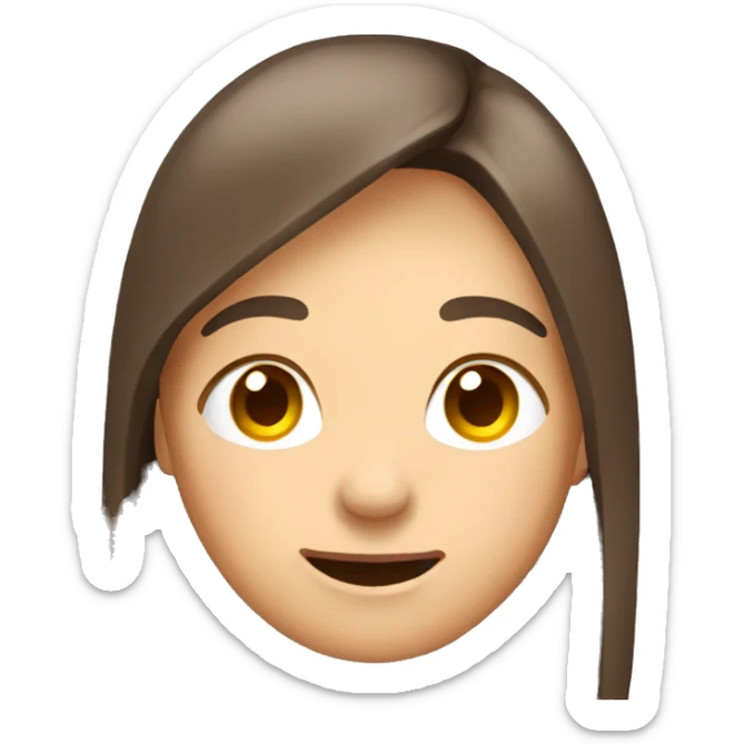 Woman with long straight brown hair, brown eyes and light skin laughing but also crying  sticker