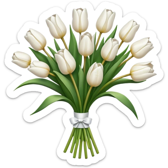 white tulip bouquet  sticker