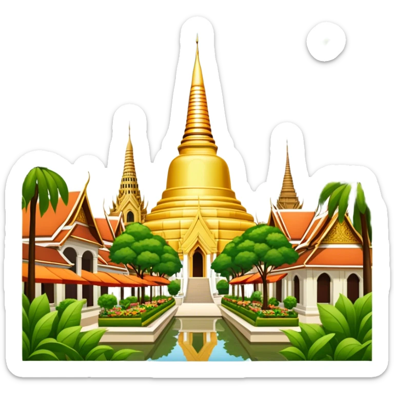 ​Cinematic Realistic Nakhon Pathom, Thailand, depicted as a historic cityscape dominated by the iconic Phra Pathom Chedi, surrounded by lush gardens, bustling local markets, and traditional Thai architecture, bathed in warm golden light and rendered with rich textures that capture its cultural and historical significance, sticker