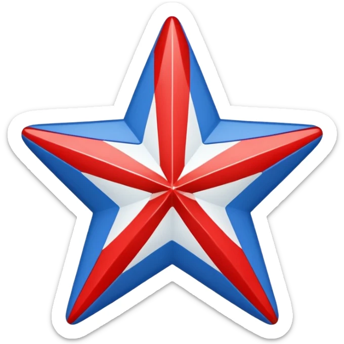 Red, White, and Blue star sticker