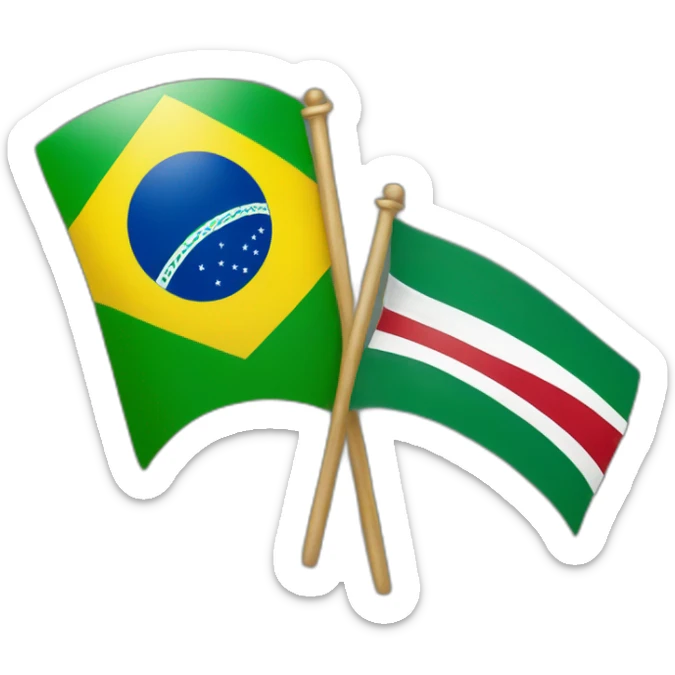 The combination of the Brazilian flag and the Iranian flag  sticker