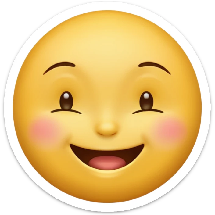 emoji yellow cute face smiling, remove the white part of the eyes sticker