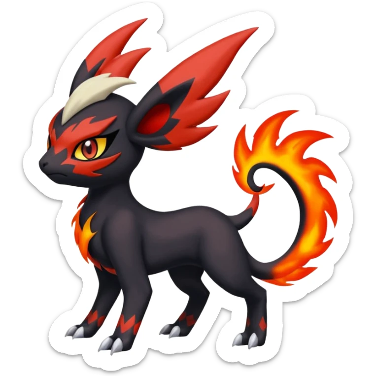 Meloetta-Absol-Litten-Guilmon-Darkrai-Pokémon-Fakémon-fusion-hybrid-creature sticker