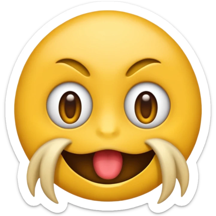 Un emoji qui se moque en tirant la langue avec plein de nœuds autour de la tête sticker