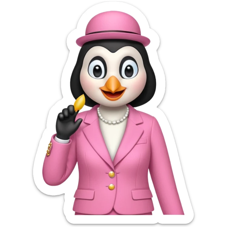 pingu mother wearing the pink chanel suit the Jackie kenddy wore sticker