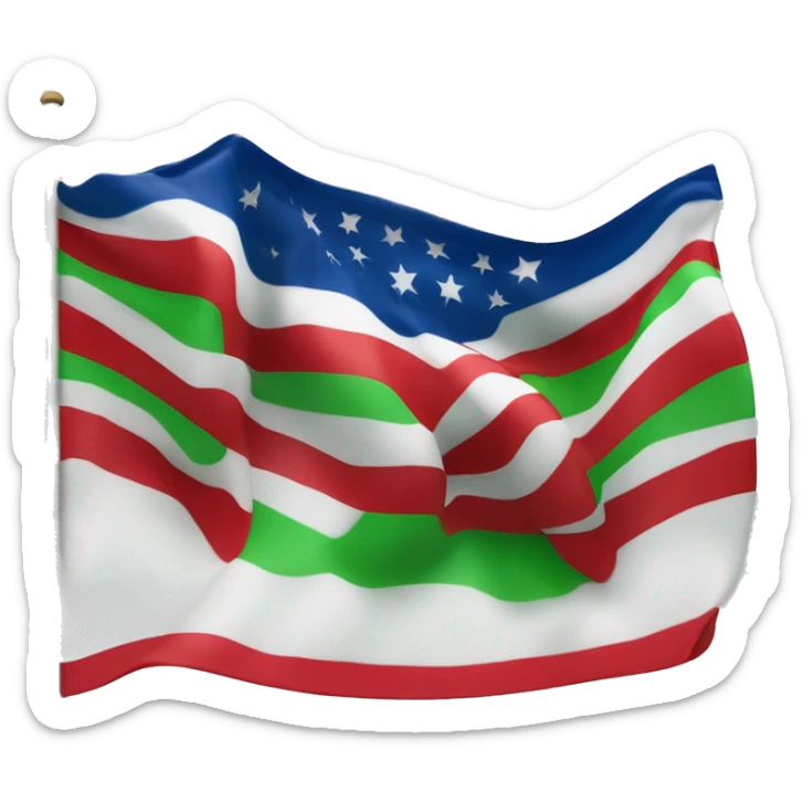 bandera mitad superior azul mitad inferior verde rueda de carruaje roja en medio de la bandera sticker