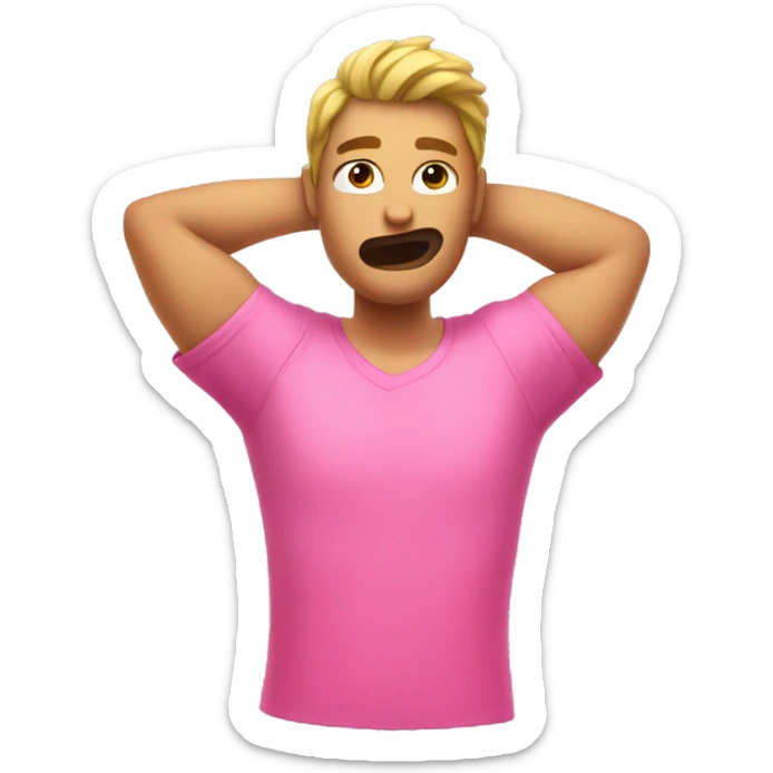 zoomed in view of a sweaty armpt in a pink shirt sticker