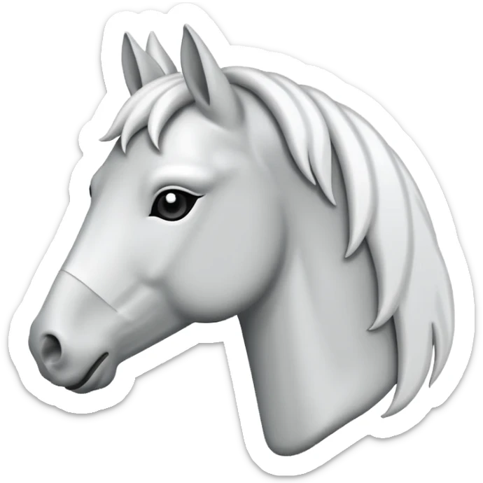 Create me an emoji of a horse head where only the outline of the head can be seen sticker