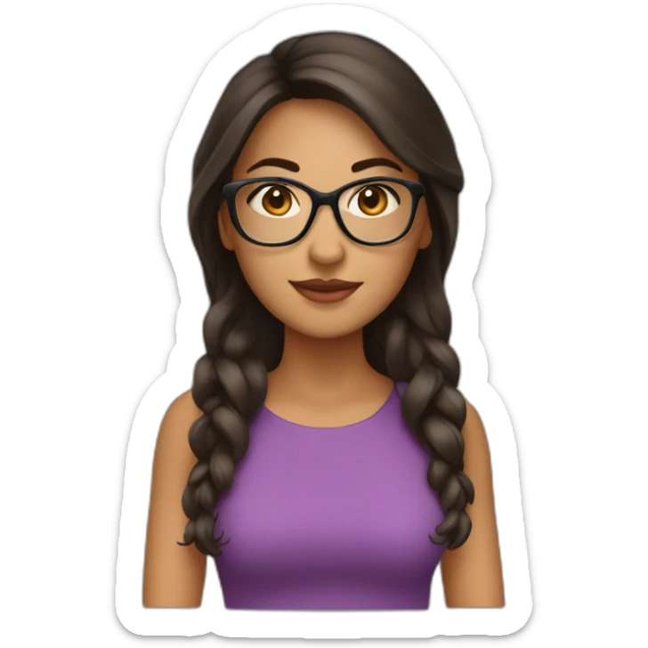 Latina brune avec lunette sticker