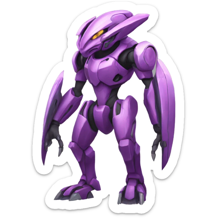 a Genesect-Raptor-Fakémon—hybrid with a futuristic visor-helmet full body sticker