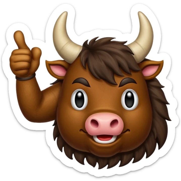 Emoji like (thumbs up) bull's hoof emoji sticker