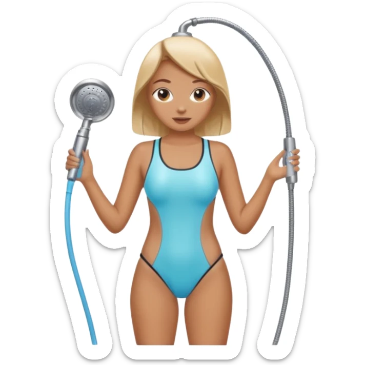 make an emoji of a girl wearing her swimming suit in her show sticker