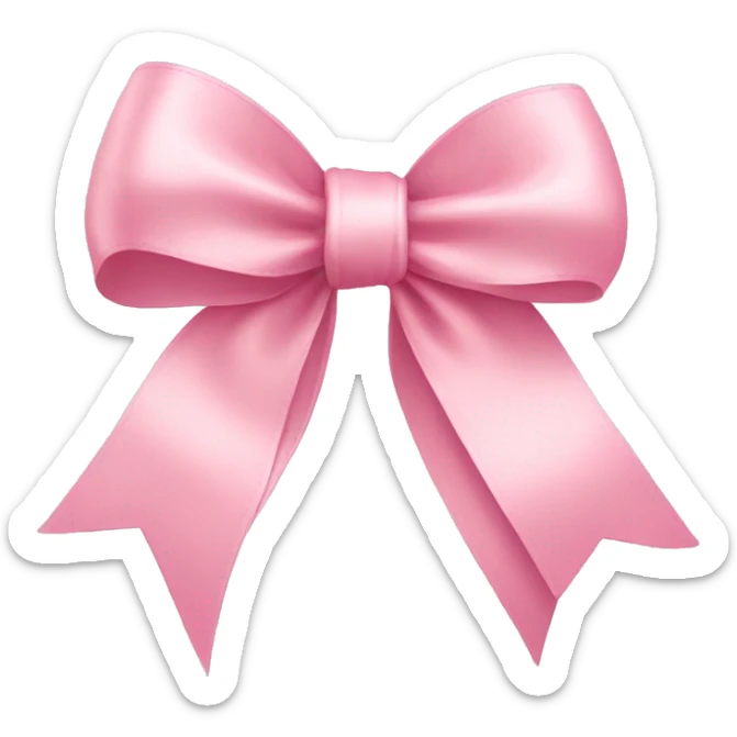 light pink ribbon bow sticker