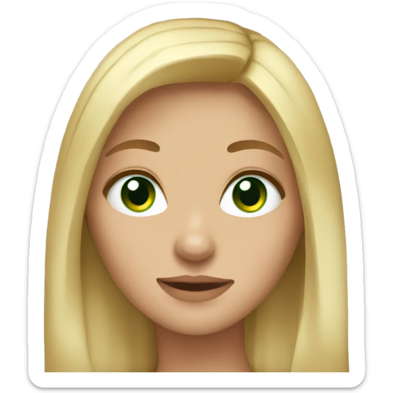 girl with green eyes straight blond hair and freckles sticker