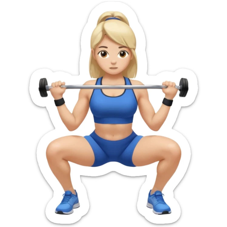 girl working out glutes shirt on but showing from behind but she's squatting and full body zoomed out also more coverage please  sticker