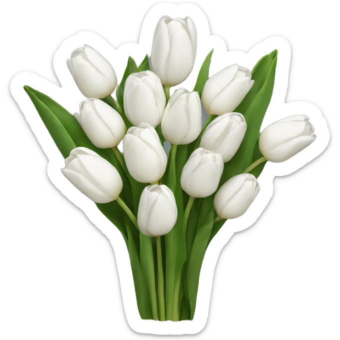 white tulip bouquet  sticker