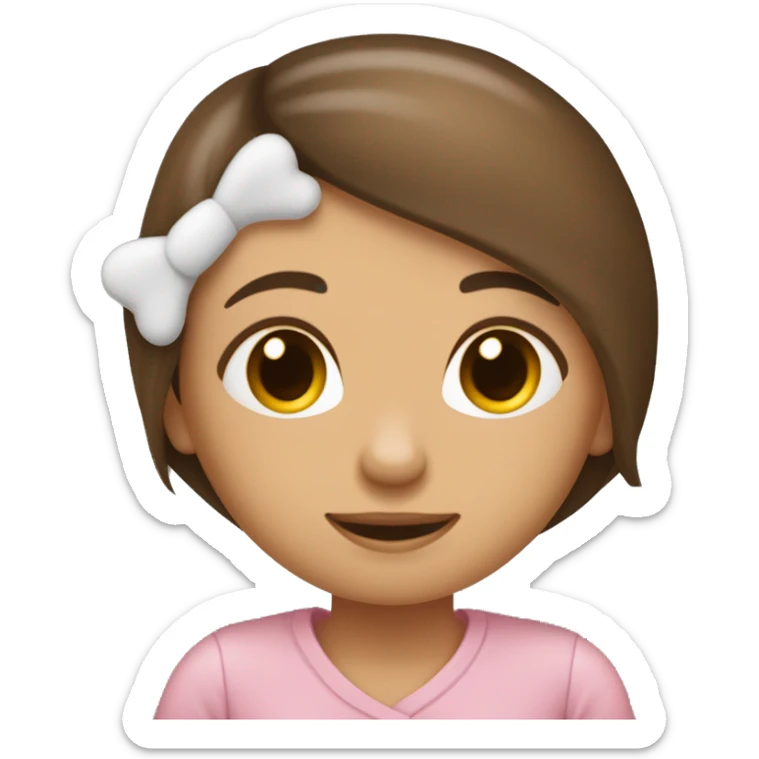 Mujer de piel clara y cabello oscuro abrazando a un oso de peluche de color café claro donde los dos se ven felices sticker