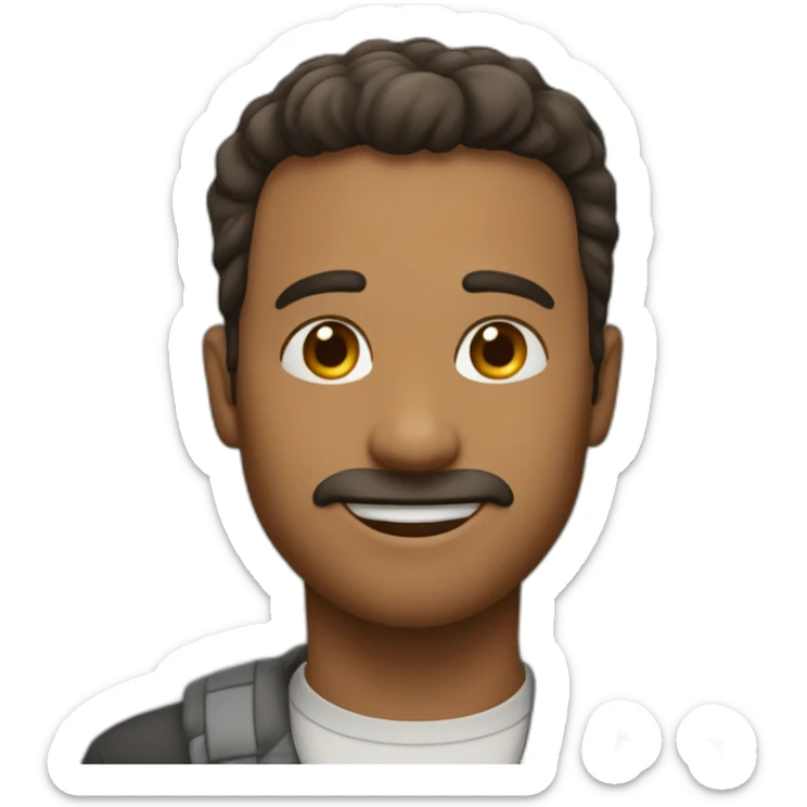 a man with very short hair, unshaven with the word thank you at the bottom of the image sticker