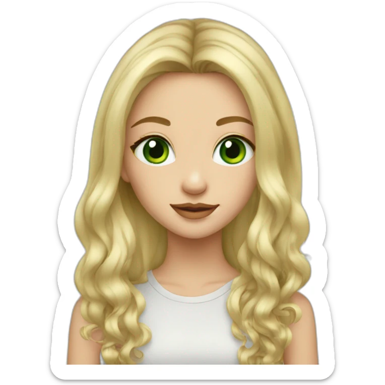 Girl-long-blondd-hair-big-green-eyes-nose-piercing sticker