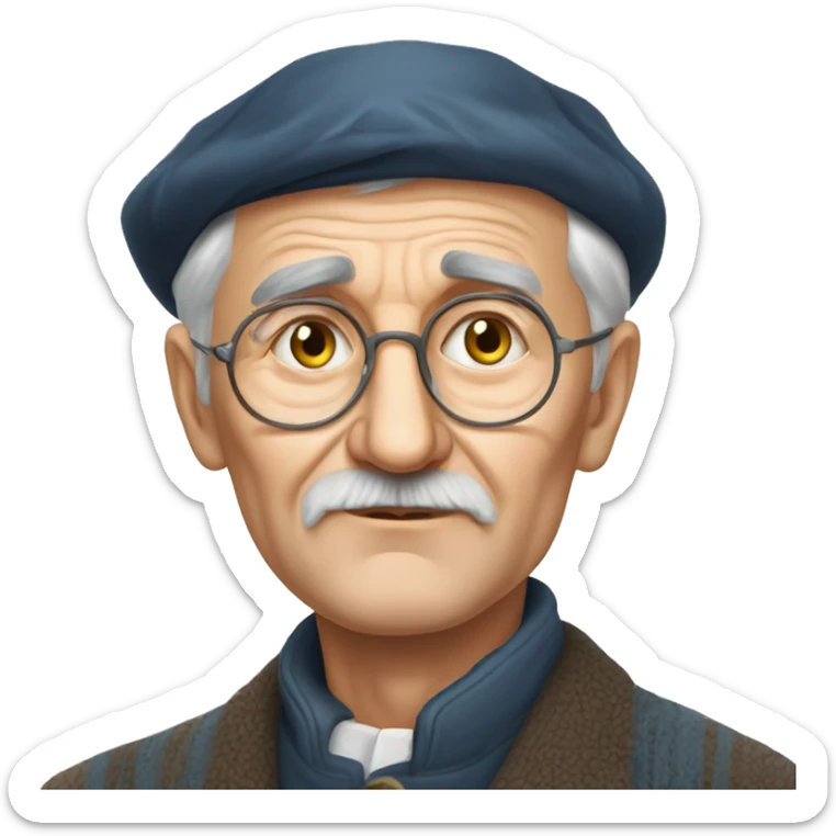 Dmytro Pavlychko, Ukrainian writer of the twentieth century, an elderly man sticker