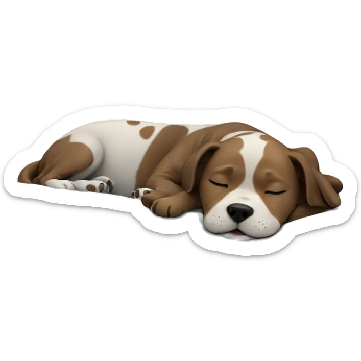 sleeping dog on grey background sticker