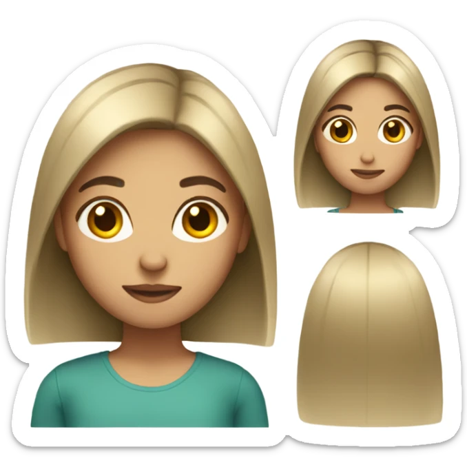 Girl with straight hair sticker