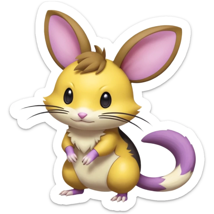 Rattata-Dedenne-Emolga-Minccino-Purrloin-Fakemon-hybrid-creature (full body) sticker