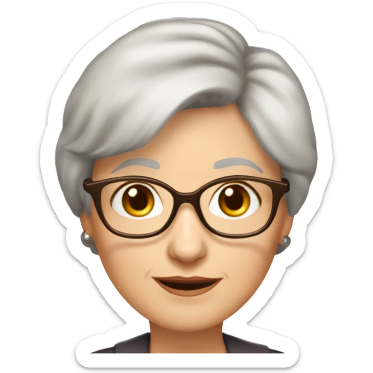 80 years old girl
Short straight brown hair with bob styling
light skin small
glasses with refined frame
Brown eyes with cat eye liner sticker