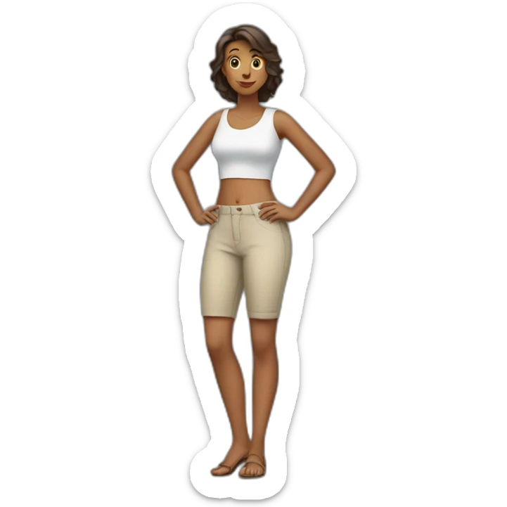 Full body picture of woman with hand on hip sticker