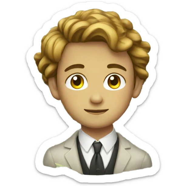 A boy in 20s who is rich but lays low in old money fashion sticker