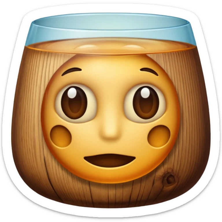 Create me an Emoji of a glass made of wood from the game Sea of Thieves sticker