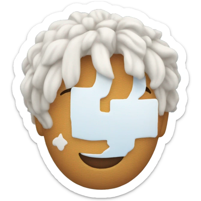 emoji avec un fond bleu ciel et un chiffre romain 1 en blanc sticker