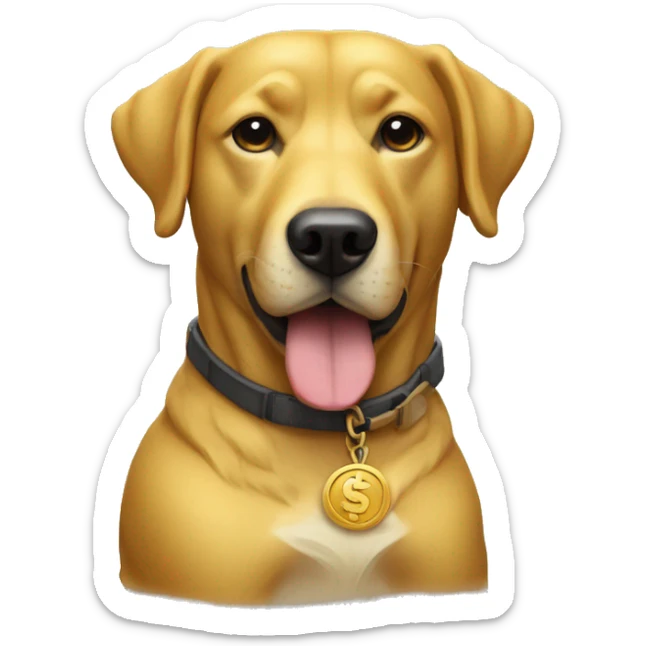 The Golden Dog of The TON Blockchain. with the text $NOTINU sticker