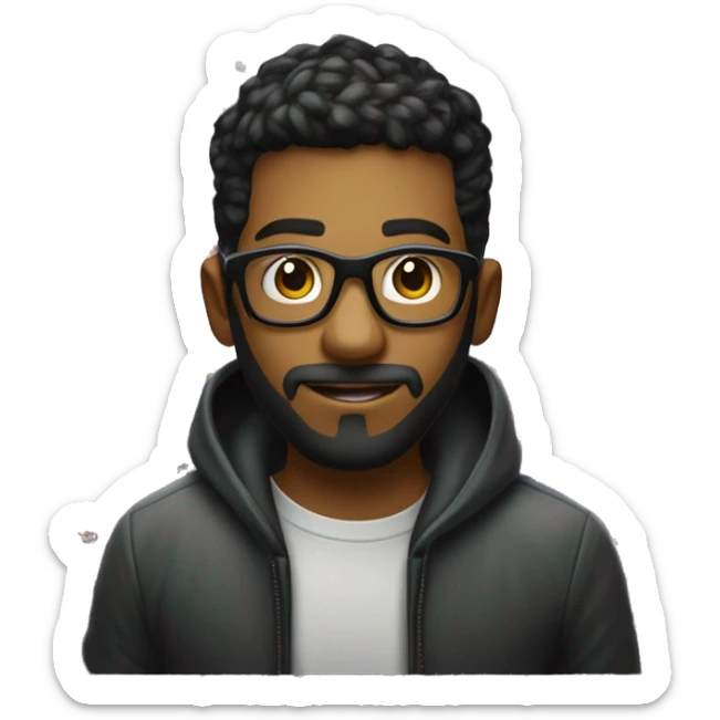 Crie um emoji gamer para minhas lives na twitch, cabelo preto de oculos com visual hacker sticker