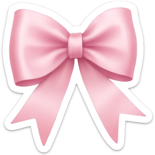 light pink ribbon bow sticker