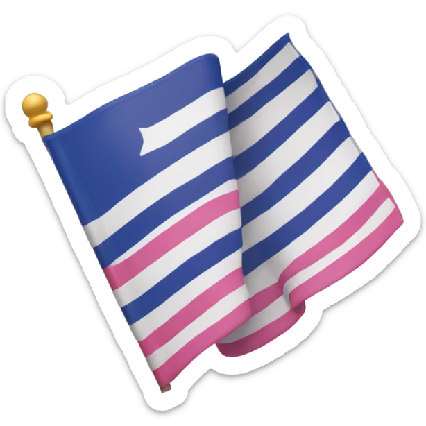 Three striped flag with pink at the top purple in the middle and blue at the bottom sticker
