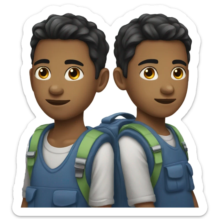 Boy 15 years old have little of beard and black hair  sticker