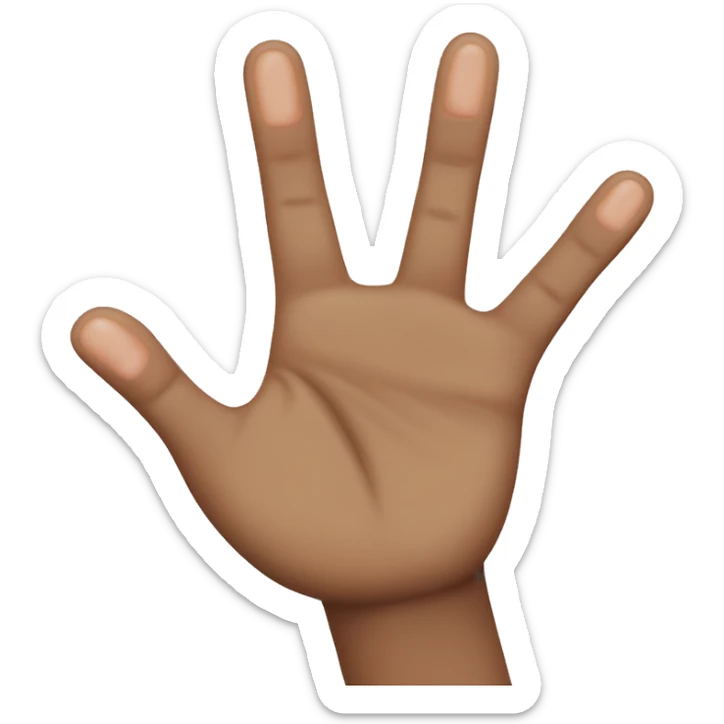 close all the fingers and just open the little finger to the ring finger sticker