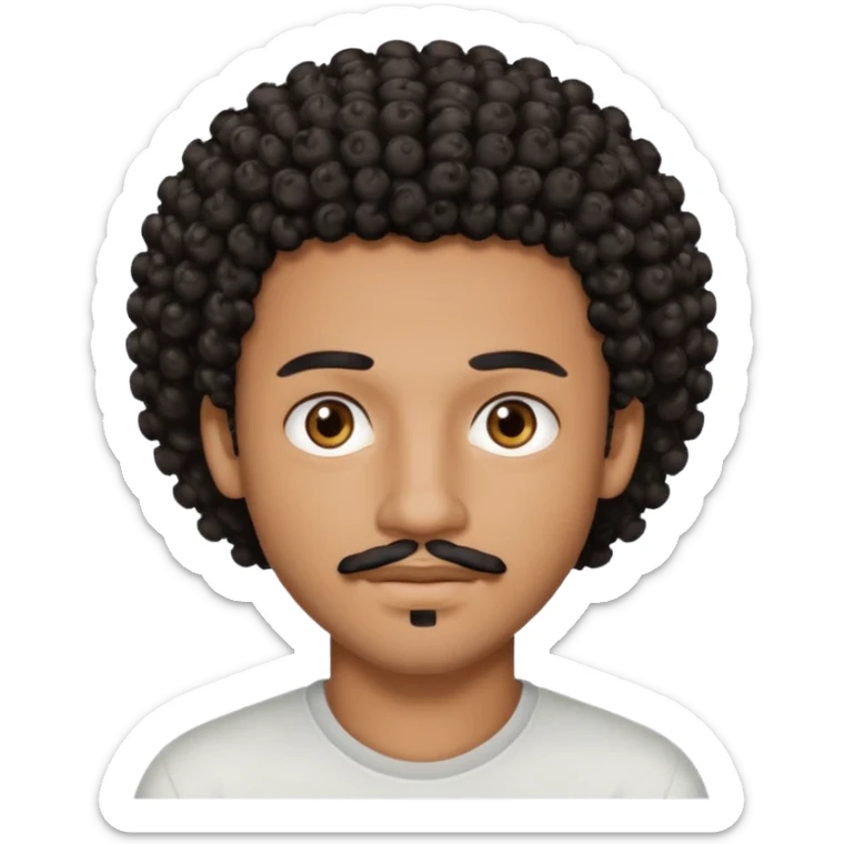 Am I black?Am I black?black curly hair brown eyes 20 years old thin mustache goatee  sticker