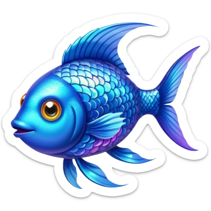 Adorable fish with large sparkling eyes and long flowing fins. sticker