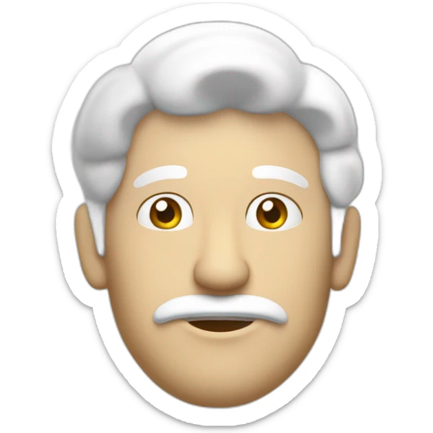 hombre blanco pensando en una nube blanca que sale de su cabeza sticker