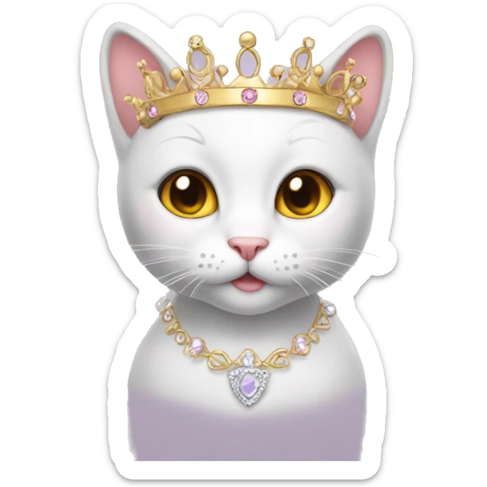 kitty with tiara sticker