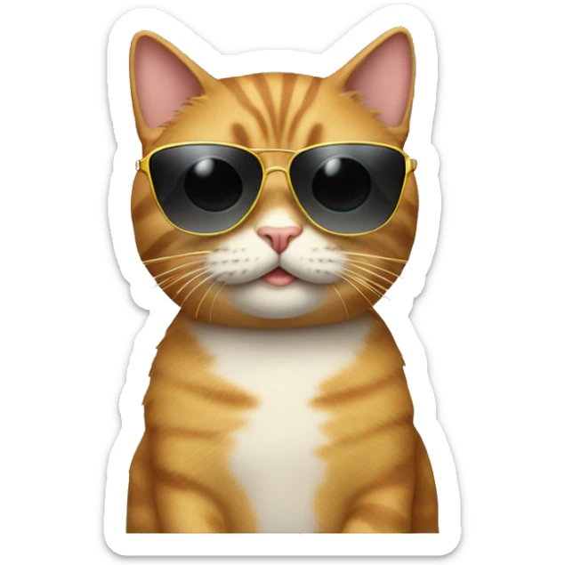 Cat with sunglasses sticker