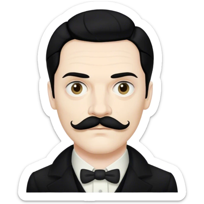 james march, american horror story, black hair, even peters, moustache,  sticker